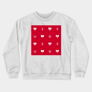 Valentines Day Hearts- Red Crewneck Sweatshirt